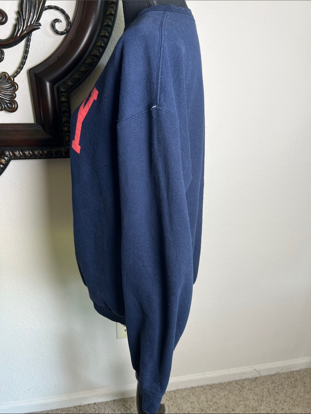 Gildan Unisex Adult Navy Blue Heavy Blend Crewneck Sweatshirt Salty in Red M - Picture 4 of 13